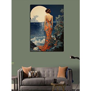 Kanvas Tablo Dolunay Yakamoz Ve Kadın 100x140 cm