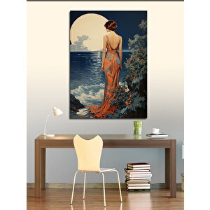 Kanvas Tablo Dolunay Yakamoz Ve Kadın 100x140 cm