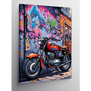 Kanvas Tablo Metro Klasik Motosiklet 100x140 cm