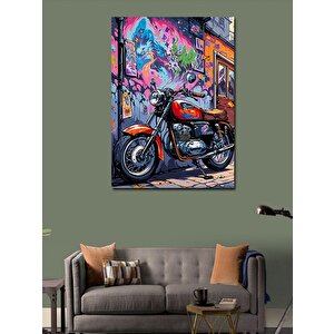 Kanvas Tablo Metro Klasik Motosiklet 100x140 cm