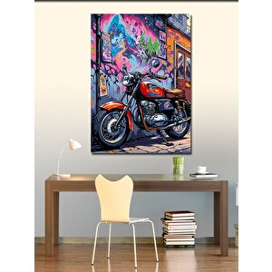 Kanvas Tablo Metro Klasik Motosiklet 50x70 cm