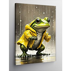 Kanvas Tablo Sarı Yağmurluklu Kurbağa 70x100 cm
