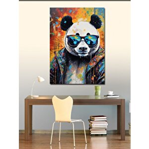 Kanvas Tablo Gözlüklü Panda 100x140 cm