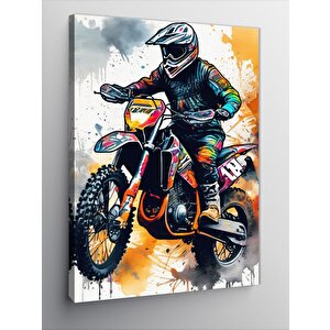 Kanvas Tablo Cross Motosiklet Yarışçısı 100x140 cm