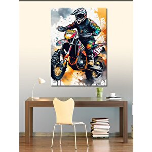 Kanvas Tablo Cross Motosiklet Yarışçısı 50x70 cm