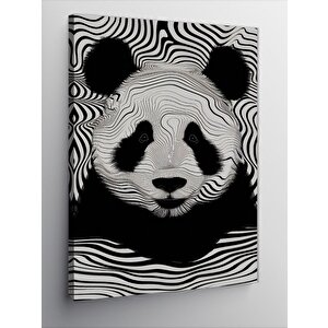 Kanvas Tablo Siyah Beyaz Çizgili Panda