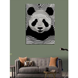 Kanvas Tablo Siyah Beyaz Çizgili Panda