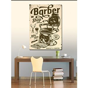 Kanvas Tablo Berber Dükkanı Temalı 50x70 cm