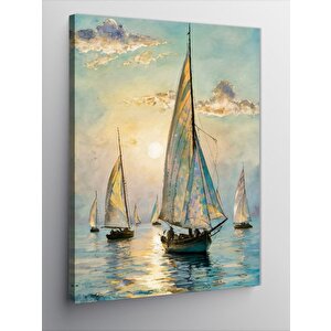 Kanvas Tablo Yelkenli Tekneler 100x140 cm