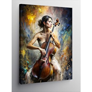 Kanvas Tablo Çello Çalan Kadın 70x100 cm