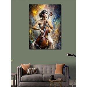 Kanvas Tablo Çello Çalan Kadın 70x100 cm