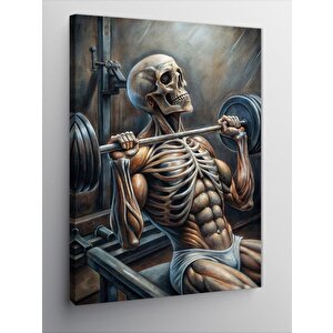 Kanvas Tablo Halter Kaldıran İskelet 50x70 cm