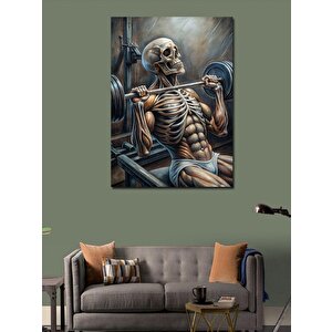 Kanvas Tablo Halter Kaldıran İskelet 50x70 cm