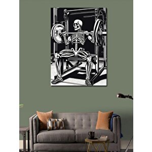 Kanvas Tablo Halter Kaldıran İskelet 50x70 cm