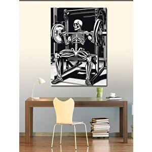 Kanvas Tablo Halter Kaldıran İskelet 50x70 cm