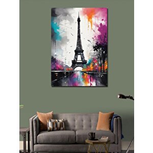 Kanvas Tablo Renkli Eyfel Kulesi 100x140 cm