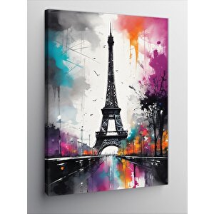Kanvas Tablo Renkli Eyfel Kulesi 50x70 cm