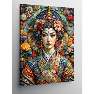 Kanvas Tablo Renkli Kıyafetli Kadın 50x70 cm