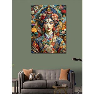 Kanvas Tablo Renkli Kıyafetli Kadın 100x140 cm
