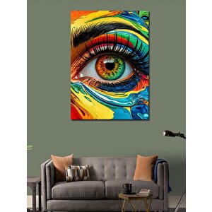Kanvas Tablo Boyalı Yüz Ve Renkli Göz 100x140 cm