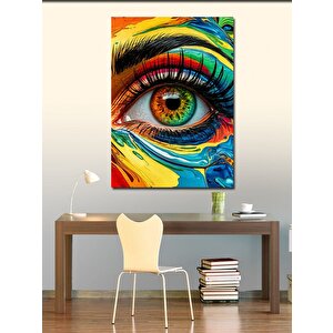 Kanvas Tablo Boyalı Yüz Ve Renkli Göz 100x140 cm