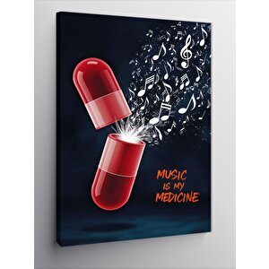 Kanvas Tablo Müzik Benim İlacımdır 100x140 cm