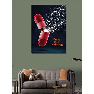 Kanvas Tablo Müzik Benim İlacımdır 100x140 cm