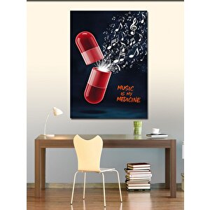 Kanvas Tablo Müzik Benim İlacımdır 100x140 cm