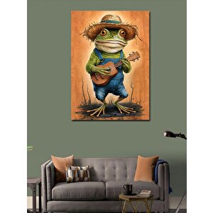 Kanvas Tablo Ukulele Çalan Kurbağa 70x100 cm