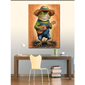 Kanvas Tablo Ukulele Çalan Kurbağa 70x100 cm