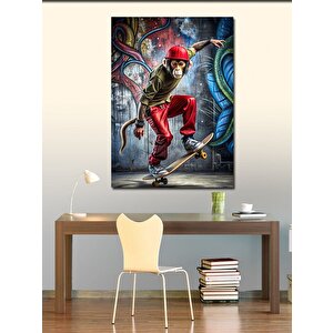 Kanvas Tablo Kaykay Yapan Maymun 100x140 cm