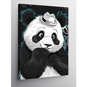 Kanvas Tablo Fötr Şapkalı Panda 70x100 cm