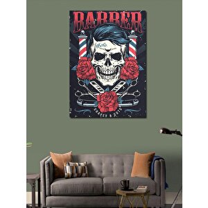 Kanvas Tablo Berber Dükkanı Temalı 50x70 cm