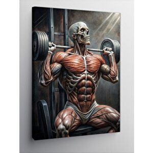 Kanvas Tablo Halter Kaldıran İskelet 50x70 cm