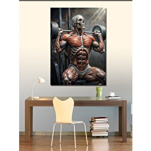 Kanvas Tablo Halter Kaldıran İskelet 50x70 cm
