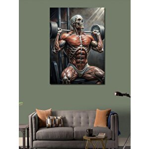 Kanvas Tablo Halter Kaldıran İskelet 70x100 cm