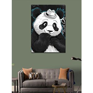 Kanvas Tablo Fötr Şapkalı Panda 50x70 cm