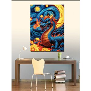 Kanvas Tablo Van Gogh Tarzı Ejderha 70x100 cm