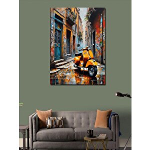 Kanvas Tablo Retro Scooter Motosiklet 70x100 cm