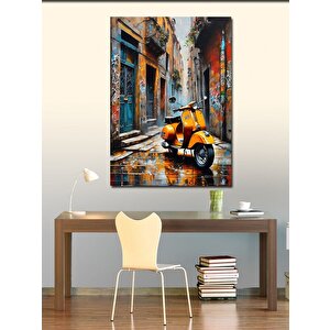 Kanvas Tablo Retro Scooter Motosiklet 70x100 cm