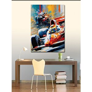 Kanvas Tablo Retro Formula 1 Yarışı 70x100 cm