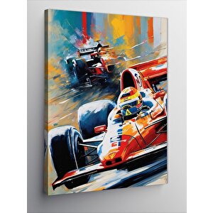 Kanvas Tablo Retro Formula 1 Yarışı 100x140 cm