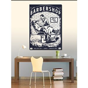 Kanvas Tablo Berber Dükkanı Temalı 100x140 cm