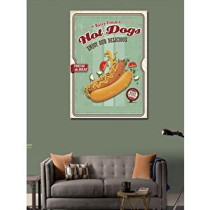 Kanvas Tablo Hotdog Temalı 70x100 cm
