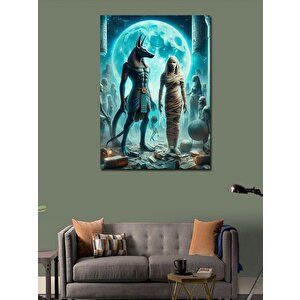 Kanvas Tablo Anubis Ve Mumya 70x100 cm