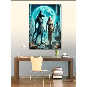Kanvas Tablo Anubis Ve Mumya 70x100 cm