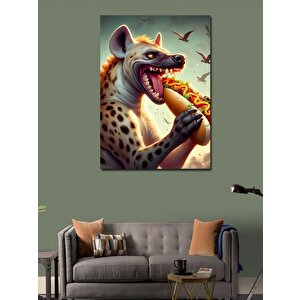 Kanvas Tablo Hotdog Yiyen Sırtlan 70x100 cm