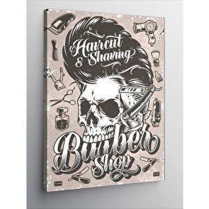 Kanvas Tablo Berber Dükkanı Temalı 50x70 cm