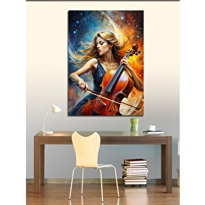 Kanvas Tablo Çello Çalan Kadın 100x140 cm