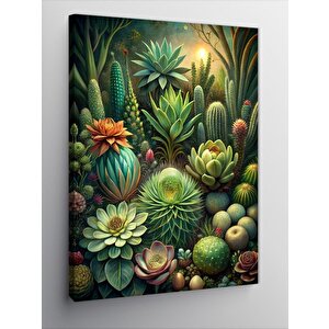 Kanvas Tablo Kaktüs Türleri 70x100 cm